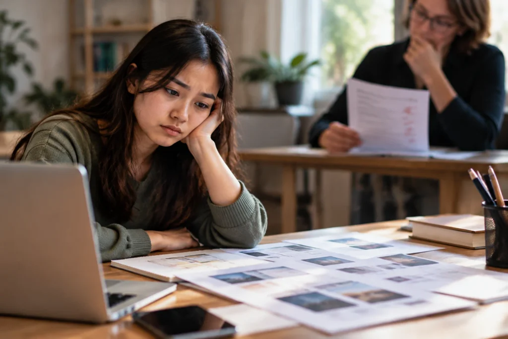 A student disappointed with the grading